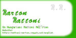 marton mattoni business card